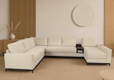 Romano Groot | U-bank | 250x365x165 – Beige | Meerdere kleuren beschikbaar