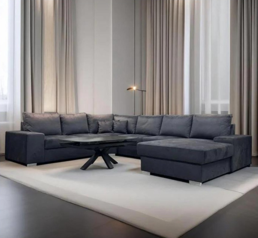 Yola Groot | U-Bank met lounge | 350x280x195 | Zwart | Meerdere kleuren beschikbaar