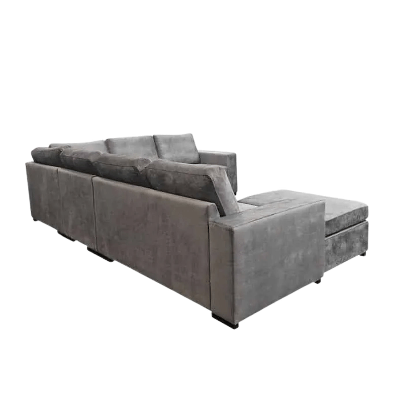 Mila | Hoekbank met verstelbare poef en loungestuk | 330x265x190 – Grijs | Meer kleuren beschikbaar